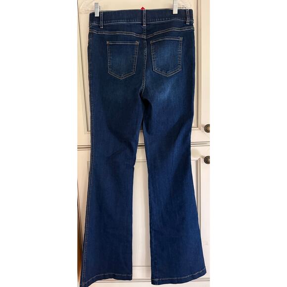 Women's Spanx® Flare Midnight Shade Jeans Large NWT 20327R Dark Wash Tall - Picture 3 of 7
